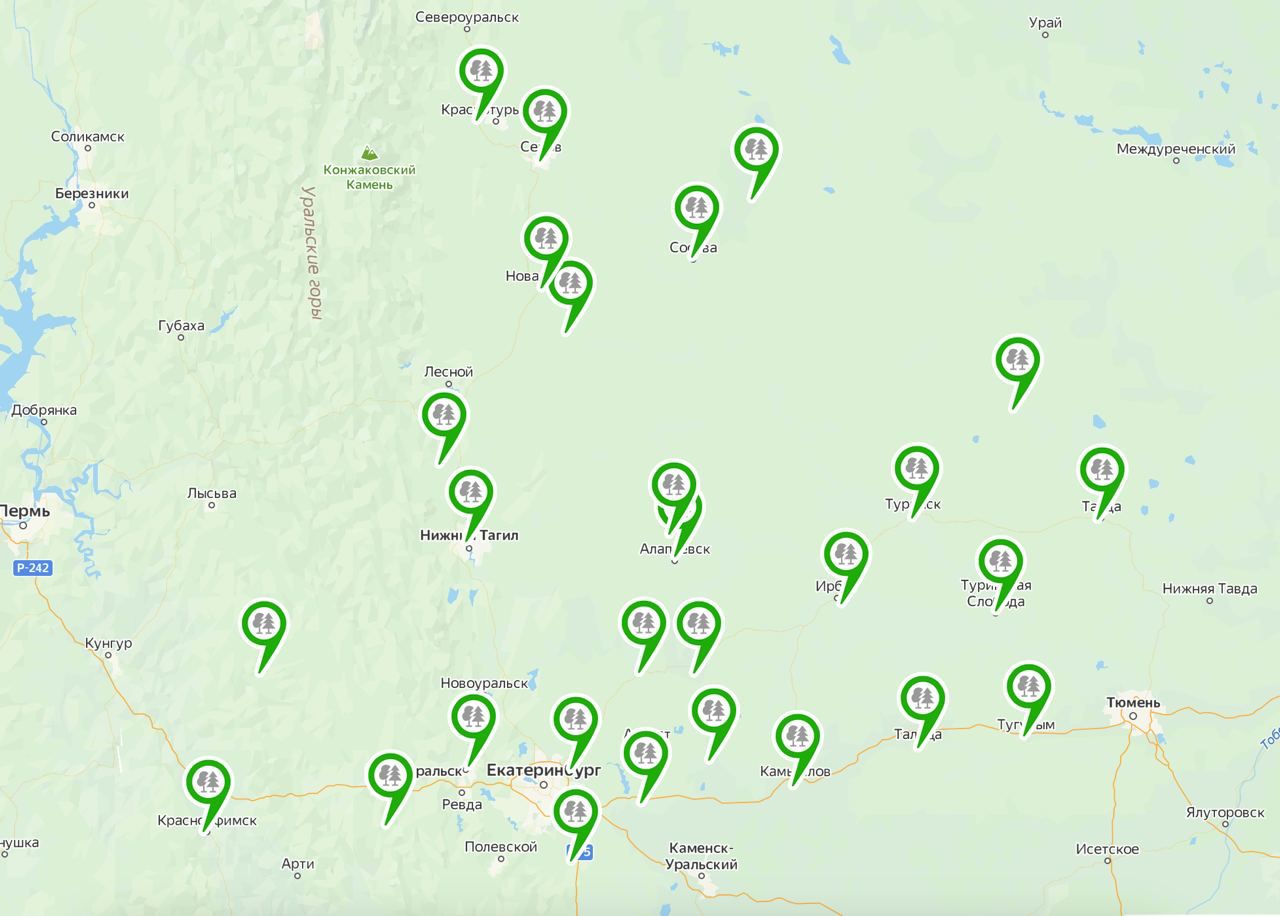 Изображение На Урале создали карту лесничеств, в которых можно
